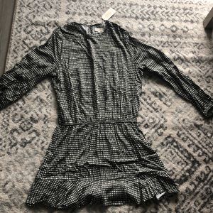 New! MudPie Long-Sleeved checkered dress; Size L
